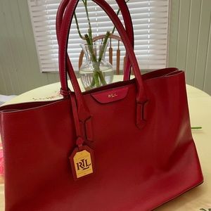 🌺Authentic POLO RALPH LAUREN red tote bag